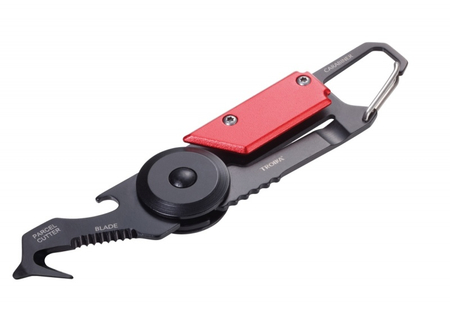 Brelok TROIKA Egon, z karabińczykiem, 5 funkcji, czarno‑czerwony