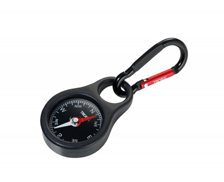 Brelok TROIKA Wegweiser, kompas, z karabińczykiem, czarny