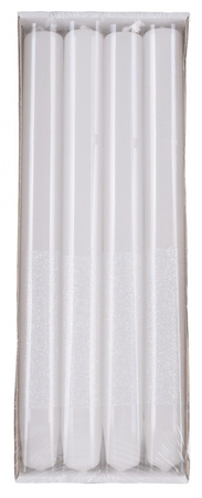 Świeca stołowa DONAU HOME Onyx, 22x250mm, 4 szt., biały