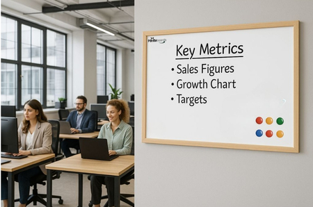 Tablica Magnetyczna Biała Suchościeralna 60x40 / 40x60 cm  w Ramie Drewnianej  WW1