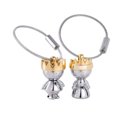 Brelok TROIKA Little King & Little Queen, chromowany metal