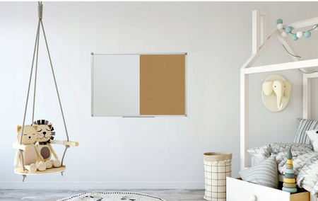 Tablica Combi: magnetyczna - korkowa 90x60 cm w ramie aluminiowej "1"