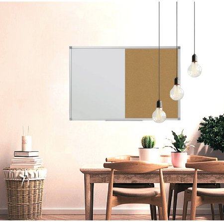 Tablica Combi: magnetyczna - tekstylna 90x60 cm w ramie aluminiowej "1"