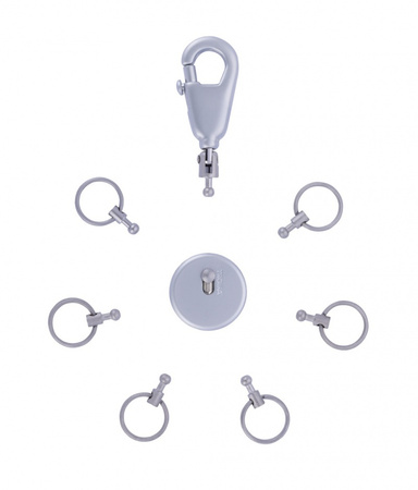 Brelok TROIKA Patent, z karabińczykiem, na 6 kluczy, srebrny mat