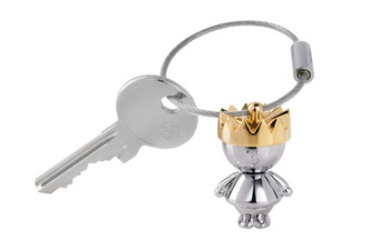 Brelok TROIKA Little King, chromowany metal