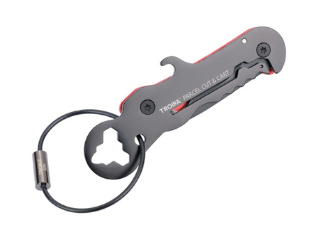 Brelok TROIKA Parcel Cut & Cart, 9 funkcji, czarno-czerwony